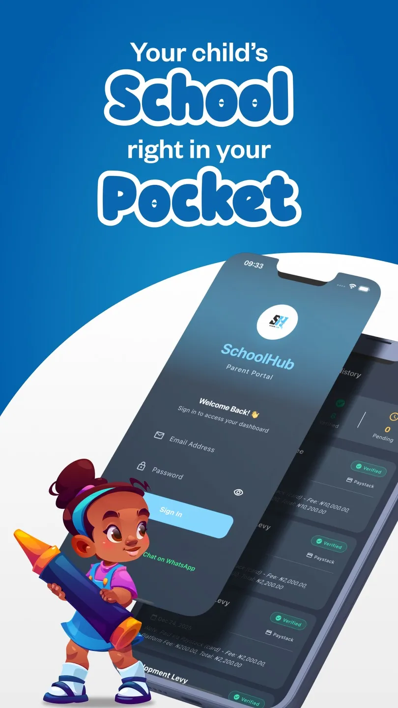 SchoolHub parent mobile app screenshot 1